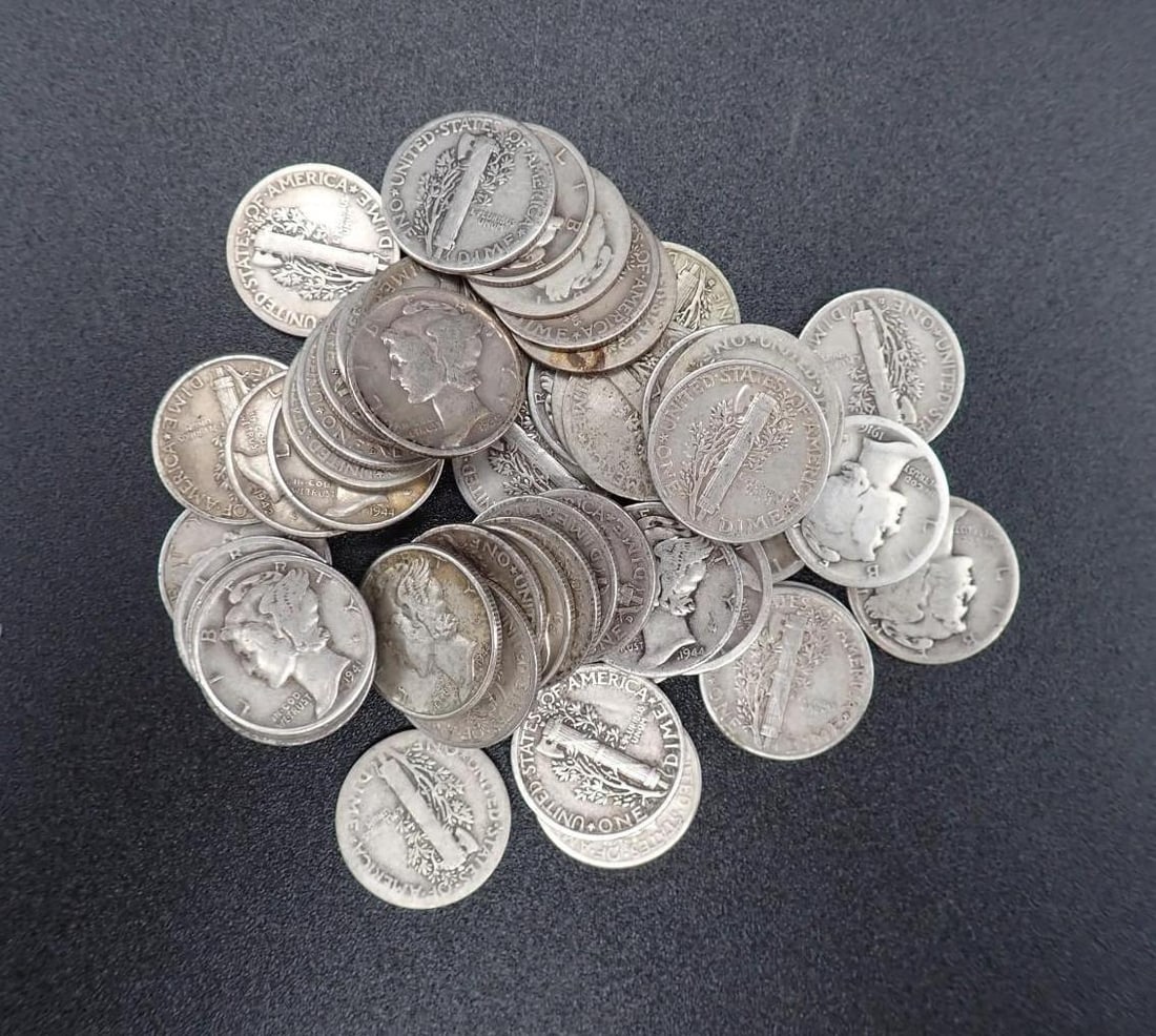 (50) U.S. Mercury Dimes: (50) U.S. Mercury Dimes -