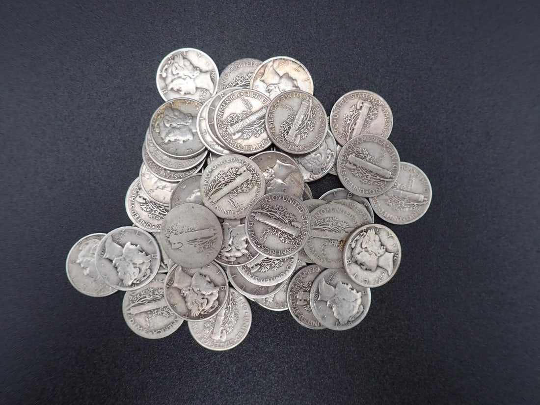 (50) U.S. Mercury Dimes - 2