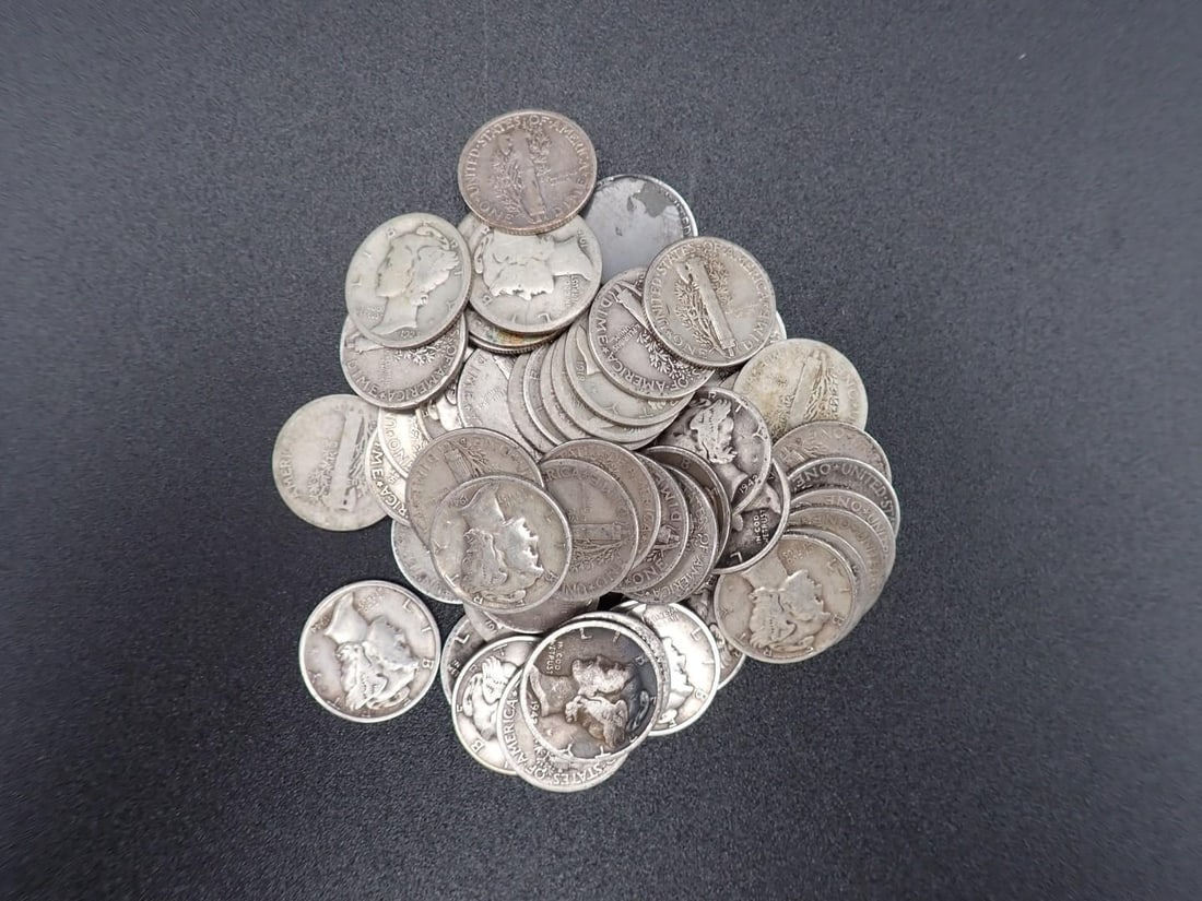 (50) U.S. Mercury Dimes - 2