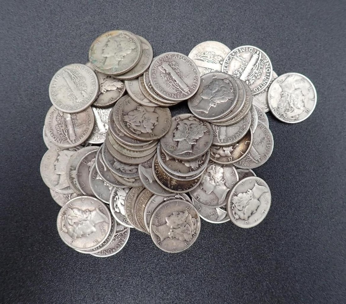 (57) U.S. Mercury Dimes - 2