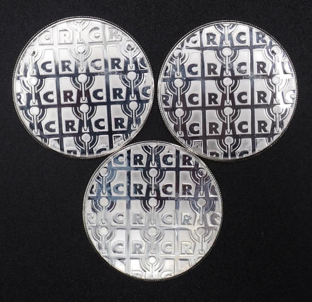 (3) Republic Metals Corporation 1 Ounce .999 Silver Rounds - 2