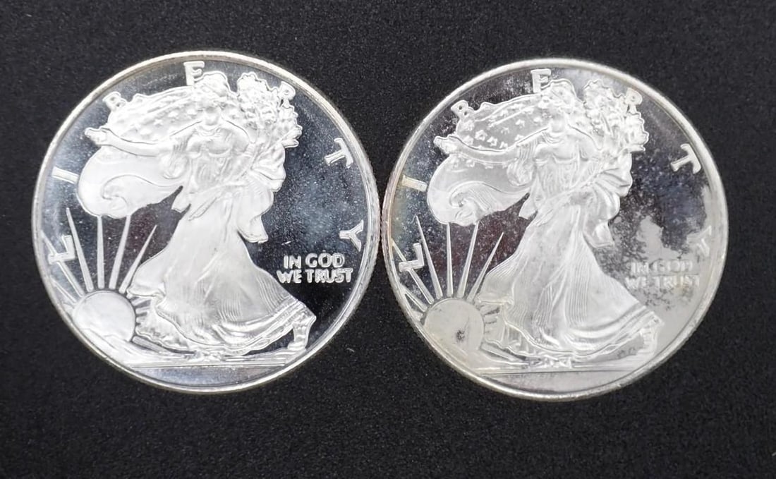 (2) Money Metals Exchange 1 Ounce .999 Silver Rounds: (2) Money Metals Exchange 1 Ounce .999 Silver Rounds -
