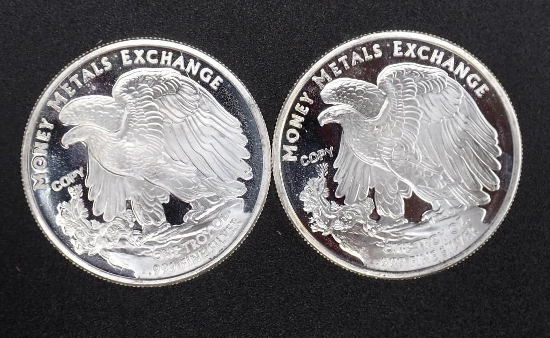 (2) Money Metals Exchange 1 Ounce .999 Silver Rounds - 2