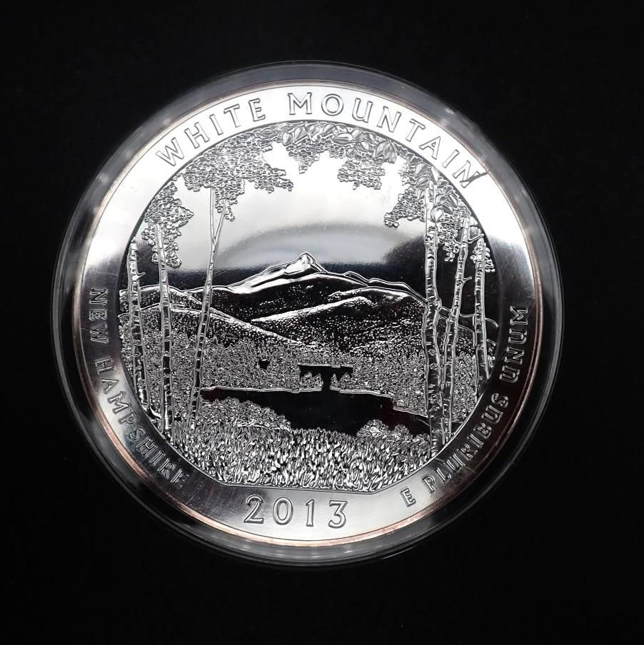2013 America The Beautiful 5 Ounce .999 Silver Uncirculated Coin - 2