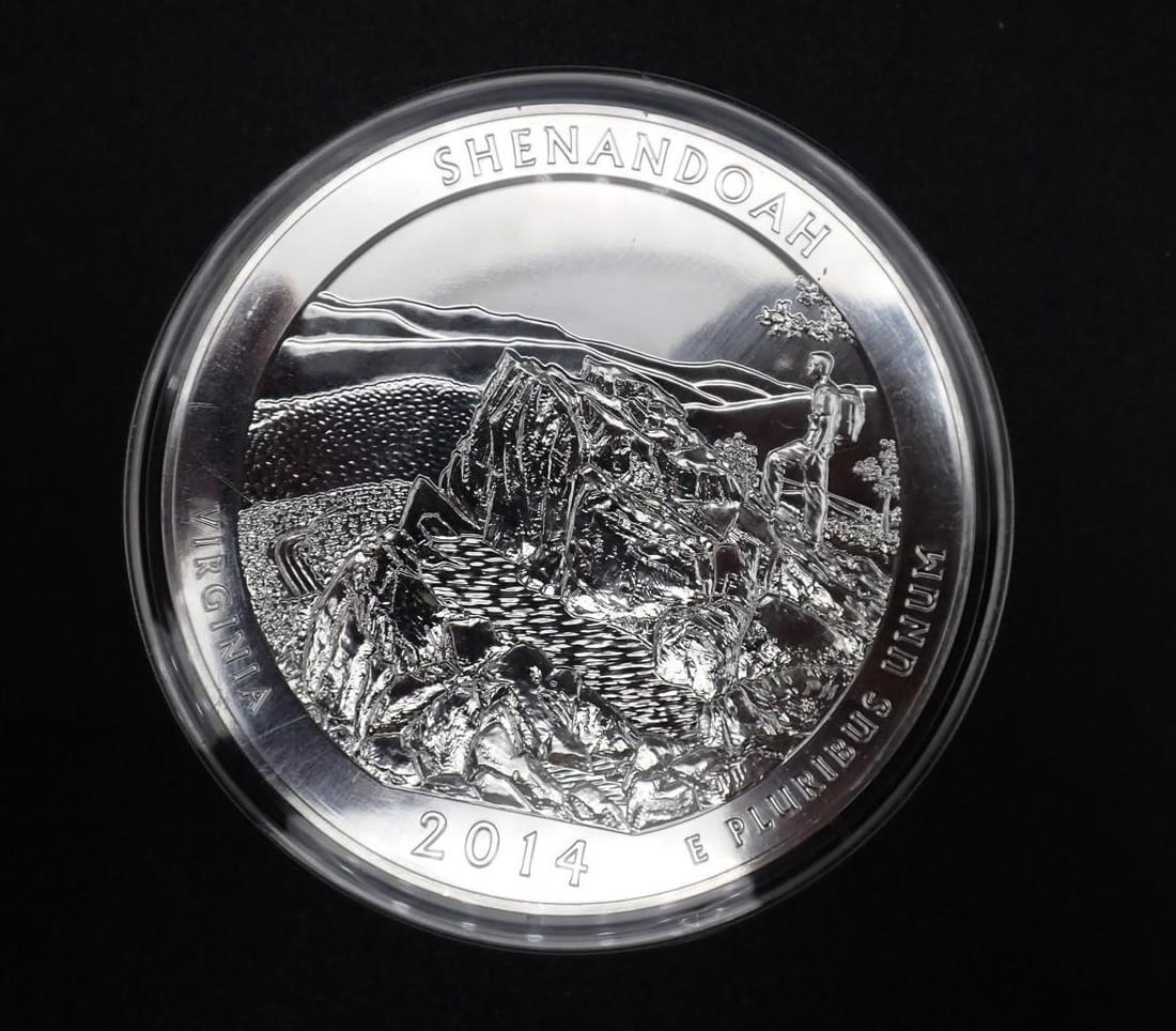 2014 America The Beautiful 5 Ounce .999 Silver Uncirculated Coin - 2