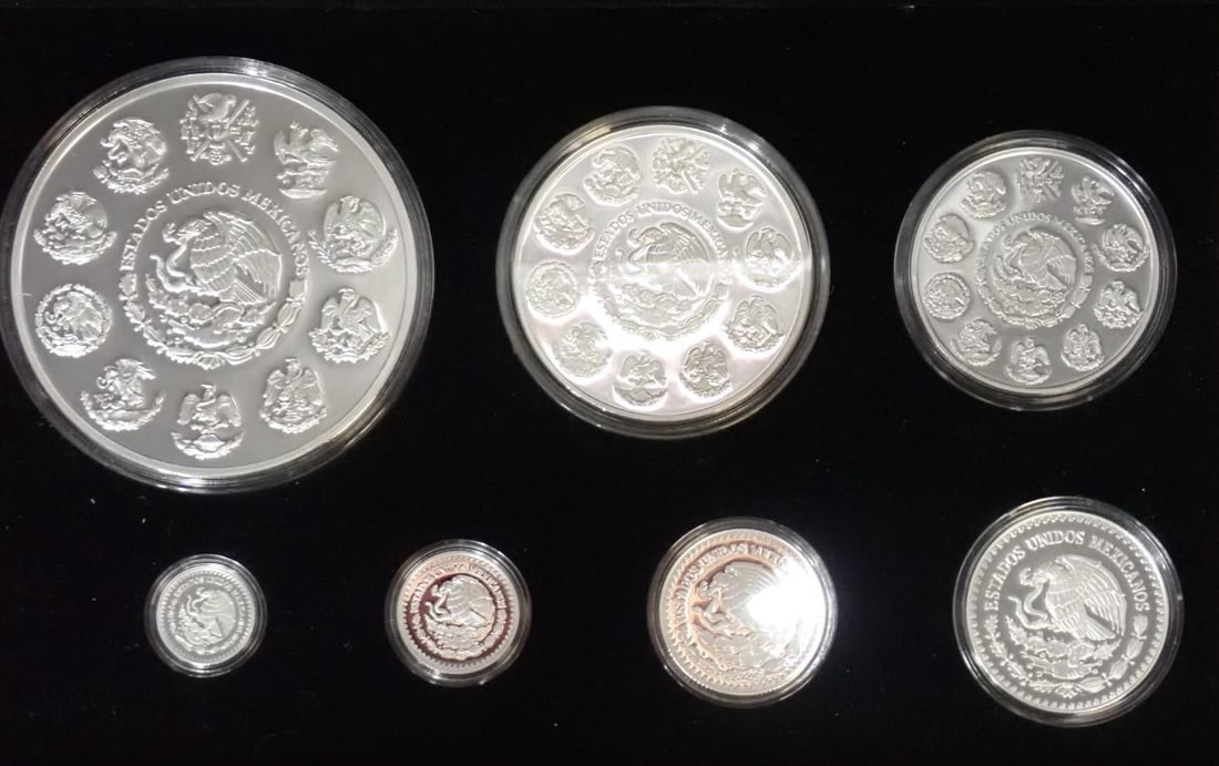 Cased (7) Pc. 2014 Mexico Libertad Proof .999 Silver Coin Set - 3