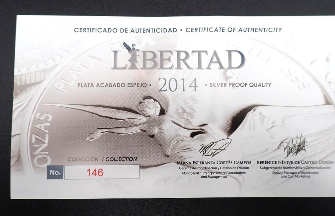 Cased (7) Pc. 2014 Mexico Libertad Proof .999 Silver Coin Set - 4