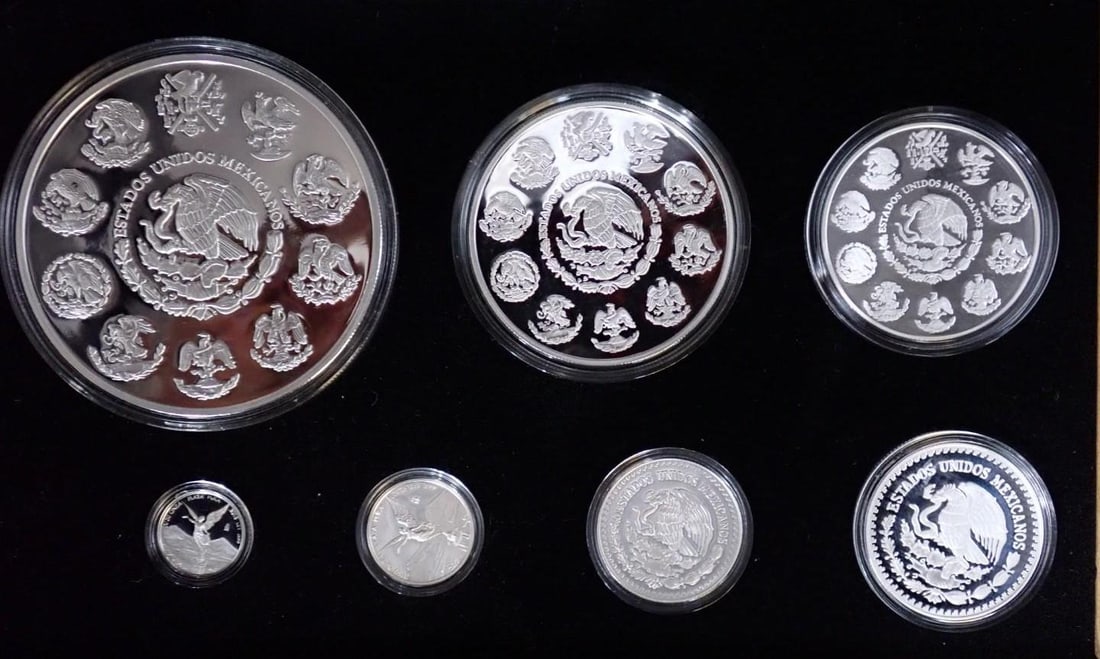 Cased (7) Pc. 2015 Mexico Libertad Proof .999 Silver Coin Set - 4