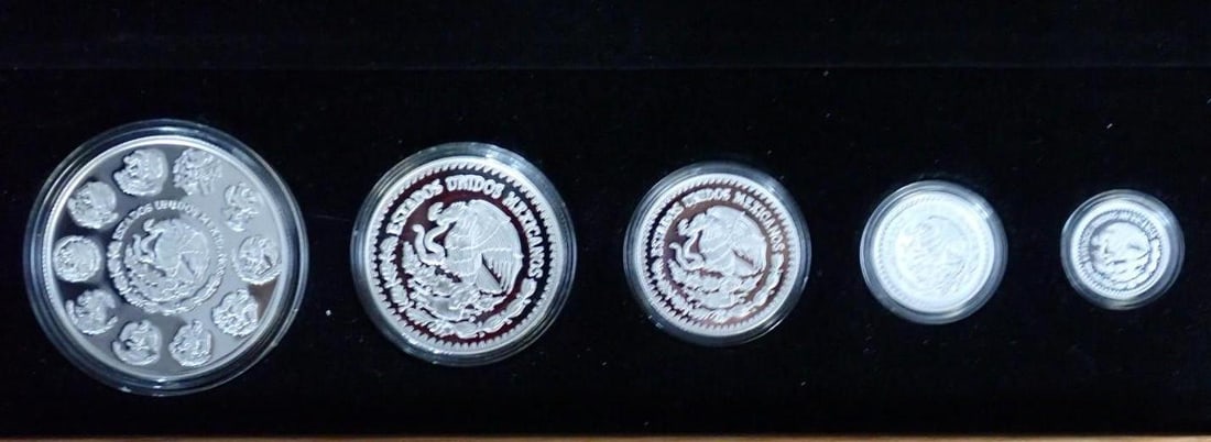 Cased (5) Pc. 2014 Mexico Libertad Proof .999 Silver Coin Set - 3