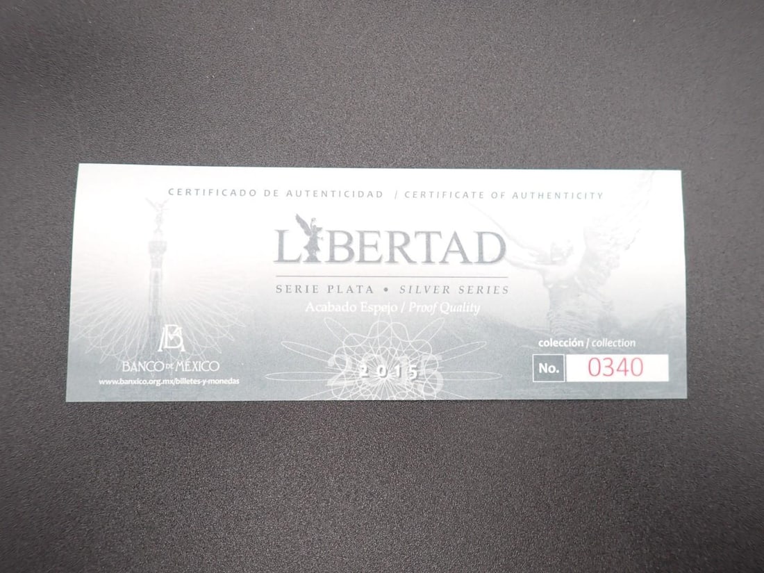 Cased (5) Pc. 2015 Mexico Libertad Proof .999 Silver Coin Set - 6