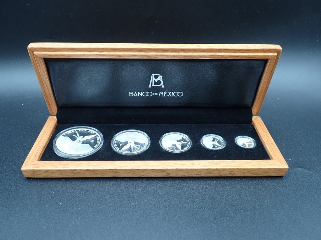 Cased (5) Pc. 2016 Mexico Libertad Proof .999 Silver Coin Set: Cased (5) Pc. 2016 Mexico Libertad Proof .999 Silver Coin Set -1 Oz., 1/2 Oz., 1/4 Oz., 1/10 Oz. & 1/20 Oz.; 128/1000 sets