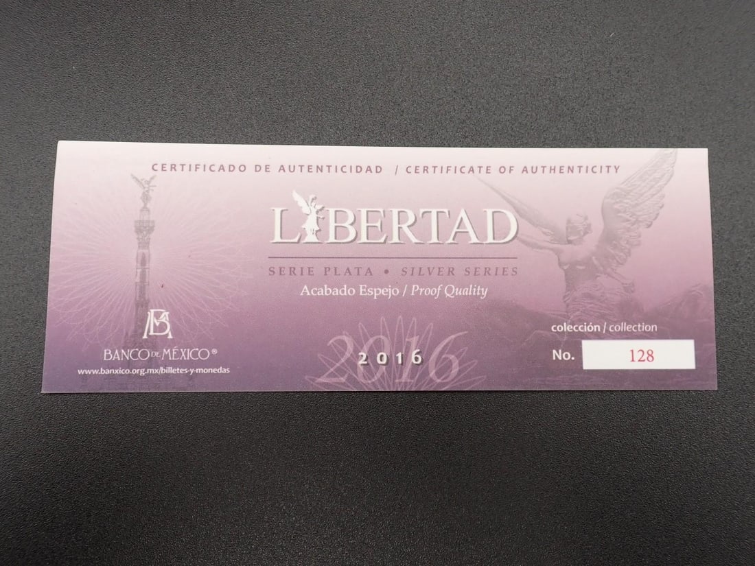 Cased (5) Pc. 2016 Mexico Libertad Proof .999 Silver Coin Set - 6