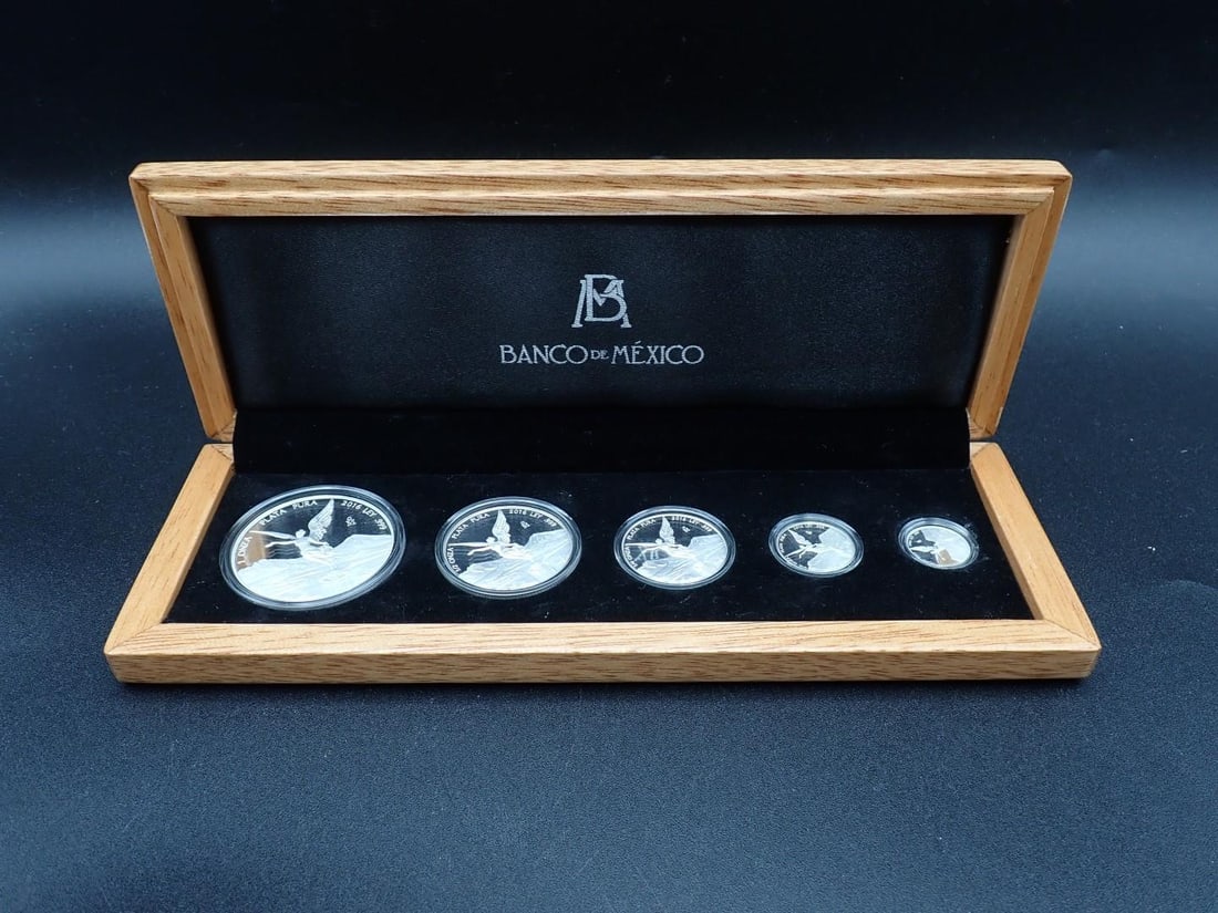 Cased (5) Pc. 2016 Mexico Libertad Proof .999 Silver Coin Set: Cased (5) Pc. 2016 Mexico Libertad Proof .999 Silver Coin Set -1 Oz., 1/2 Oz., 1/4 Oz., 1/10 Oz. & 1/20 Oz.; 437/1000 sets