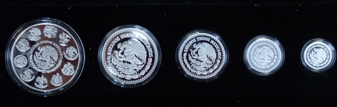 Cased (5) Pc. 2016 Mexico Libertad Proof .999 Silver Coin Set - 3