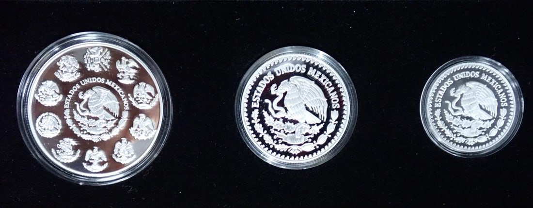 Cased (3) Pc. 2013 Mexico Libertad Proof .999 Silver Coin Set - 3