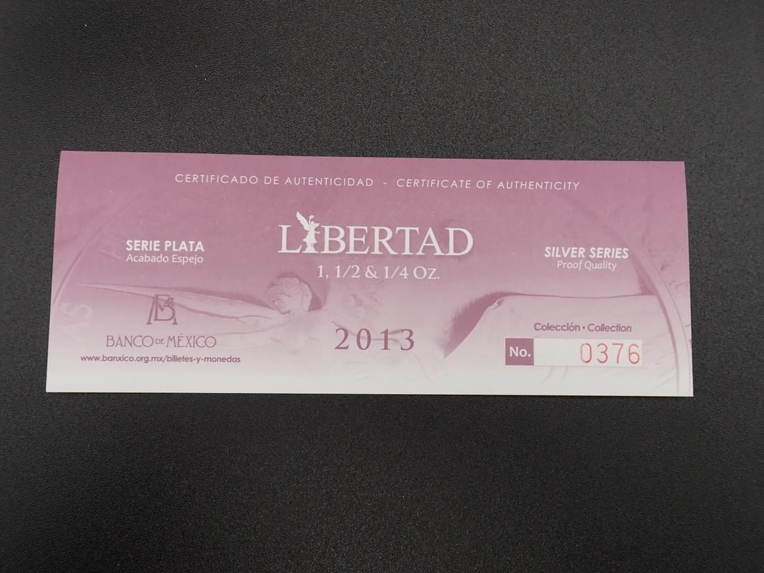 Cased (3) Pc. 2013 Mexico Libertad Proof .999 Silver Coin Set - 6