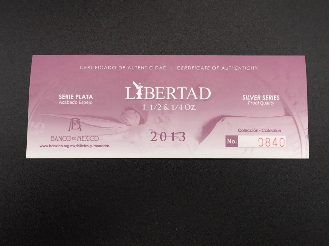 Cased (3) Pc. 2013 Mexico Libertad Proof .999 Silver Coin Set - 6