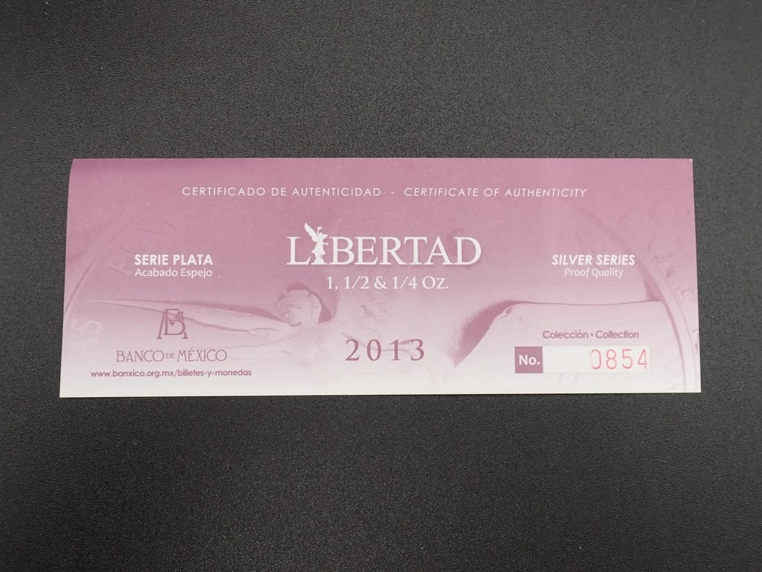 Cased (3) Pc. 2013 Mexico Libertad Proof .999 Silver Coin Set - 7