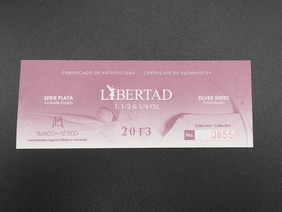 Cased (3) Pc. 2013 Mexico Libertad Proof .999 Silver Coin Set - 6