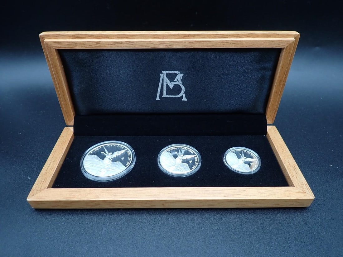 Cased (3) Pc. 2013 Mexico Libertad Proof .999 Silver Coin Set (1 of 7)