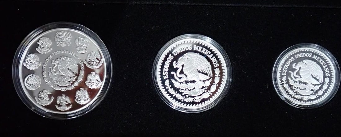 Cased (3) Pc. 2013 Mexico Libertad Proof .999 Silver Coin Set - 3