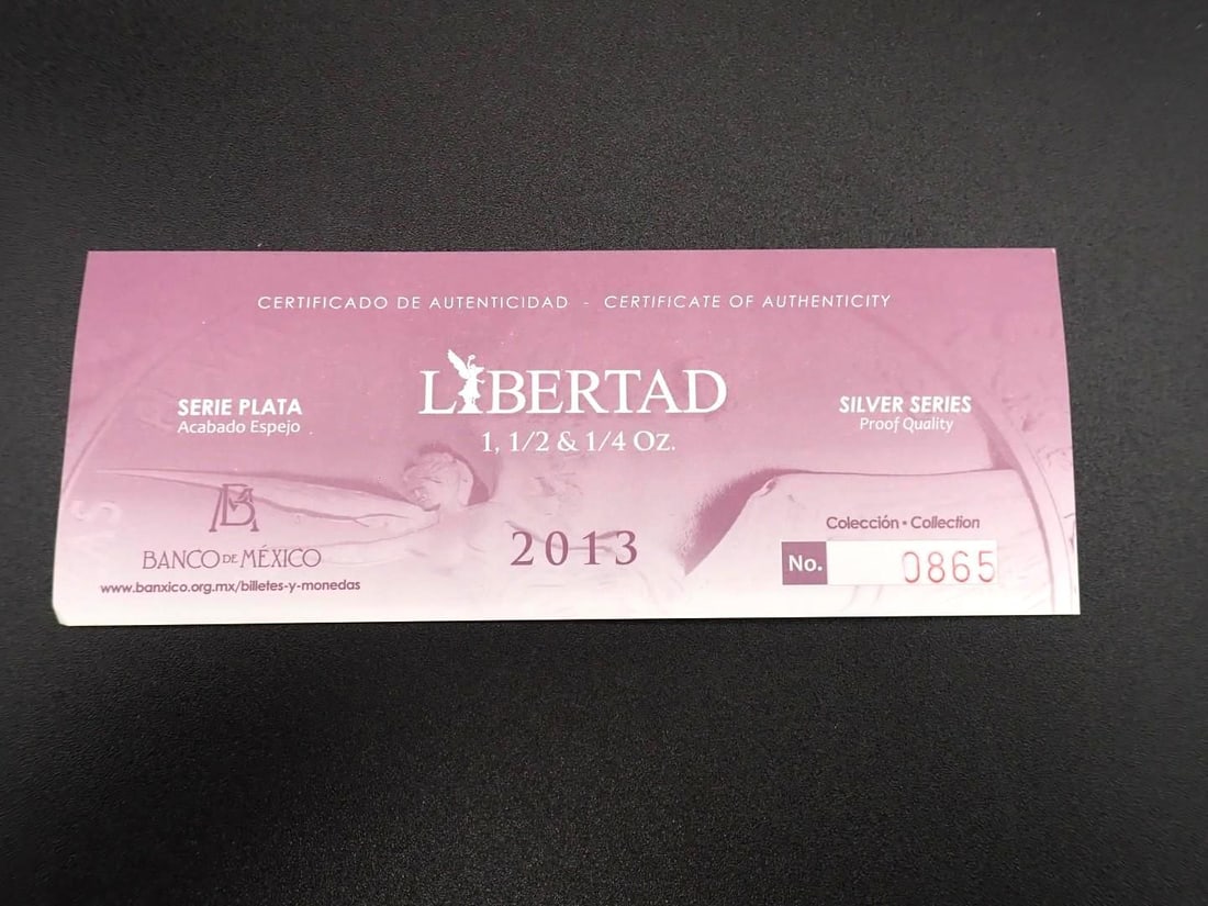 Cased (3) Pc. 2013 Mexico Libertad Proof .999 Silver Coin Set - 6