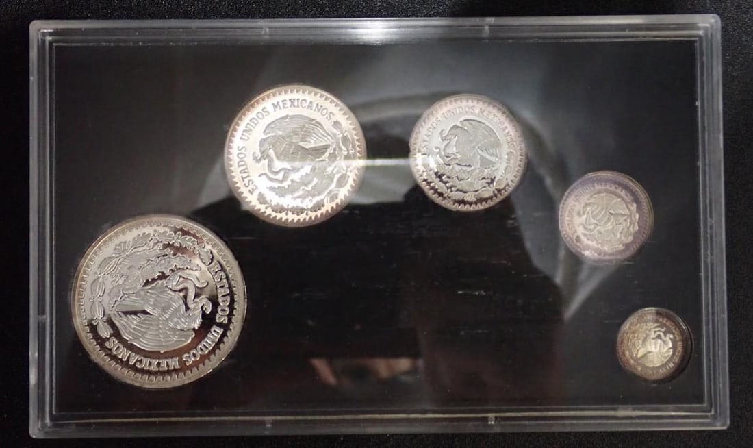 (5) Pc. 1993 Mexico Libertad Proof .999 Silver Coin Set - 2