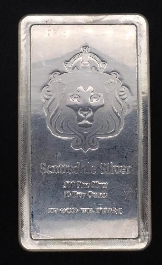 Scottsdale Silver 10 Ounce Stacker .999 Silver Bar: Scottsdale Silver 10 Ounce Stacker .999 Silver Bar -