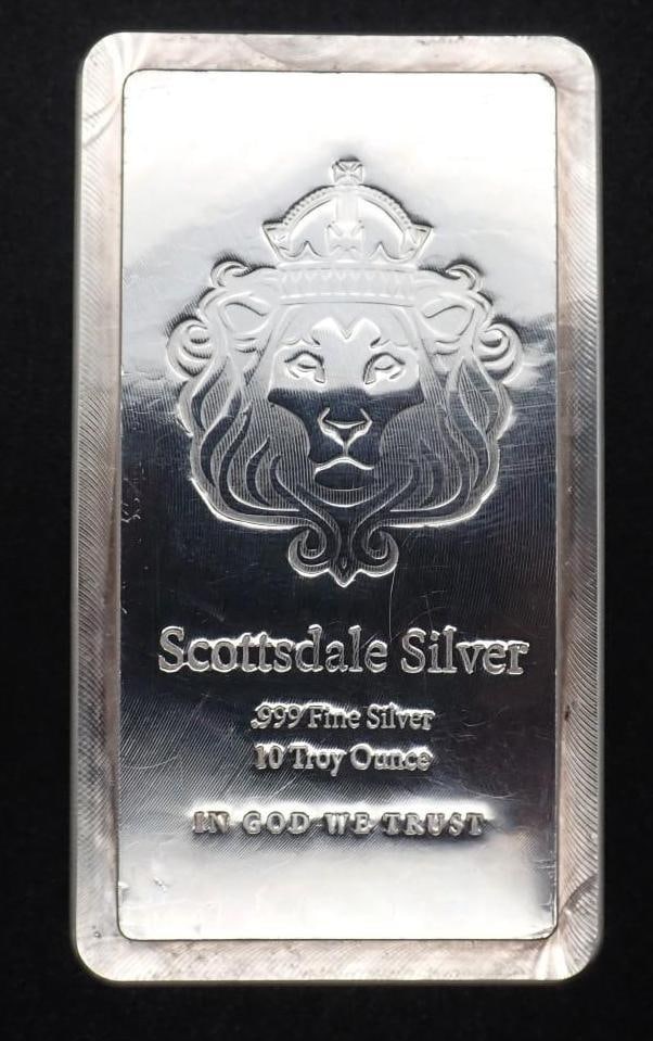 Scottsdale Silver 10 Ounce Stacker .999 Silver Bar: Scottsdale Silver 10 Ounce Stacker .999 Silver Bar -