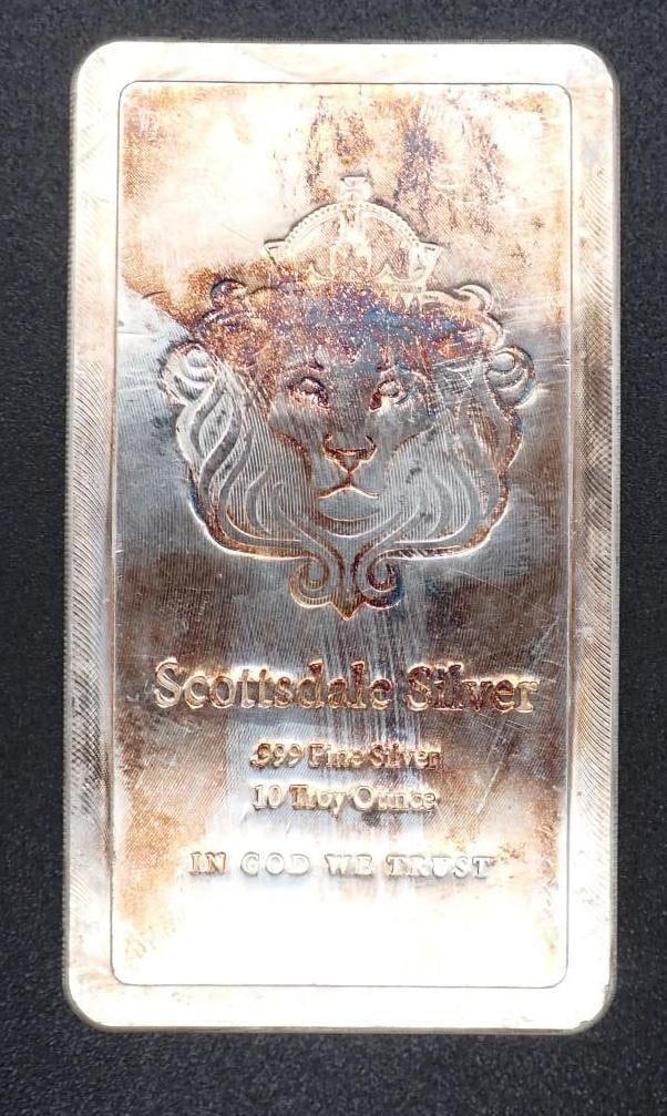 Scottsdale Silver 10 Ounce Stacker .999 Silver Bar: Scottsdale Silver 10 Ounce Stacker .999 Silver Bar -