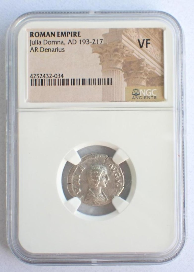Ancient Coin: Roman Empire Julia Domna (AD 193-217) AR Denarius: Ancient Coin: Roman Empire Julia Domna (AD 193-217) AR Denarius -NGC VF