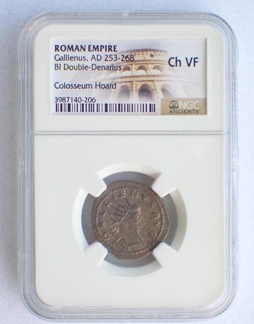 Ancient Coin: Roman Empire Gallienus (AD 253-268) BI Double-Denarius (1 of 4)