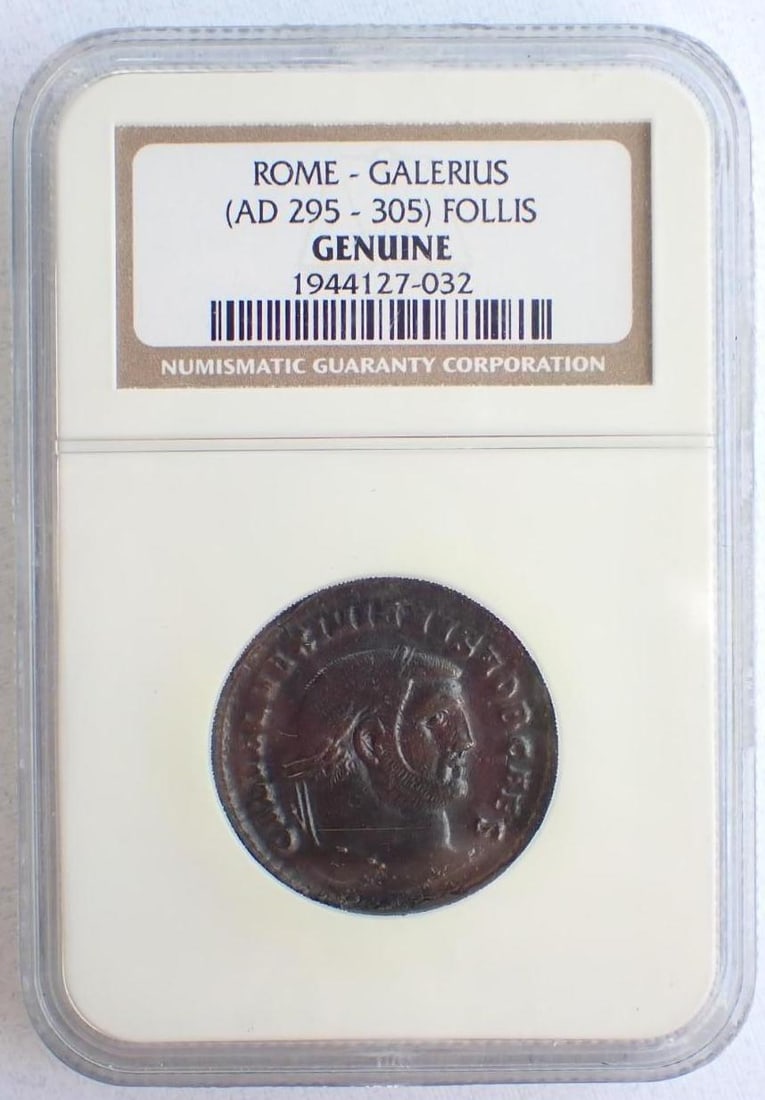 Ancient Coin: Rome Galerius (AD 295-3058) Follis: Ancient Coin: Rome Galerius (AD 295-3058) Follis -NGC Genuine
