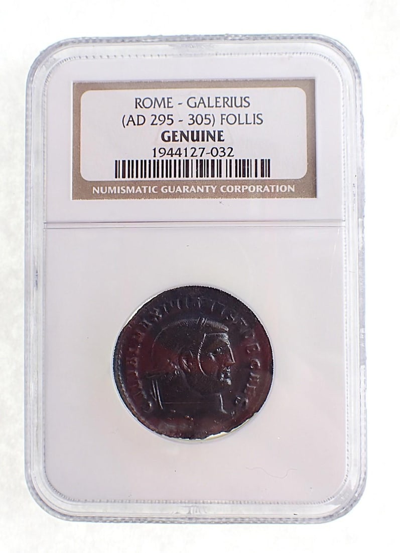 Ancient Coin: Rome Galerius (AD 295-3058) Follis - 5