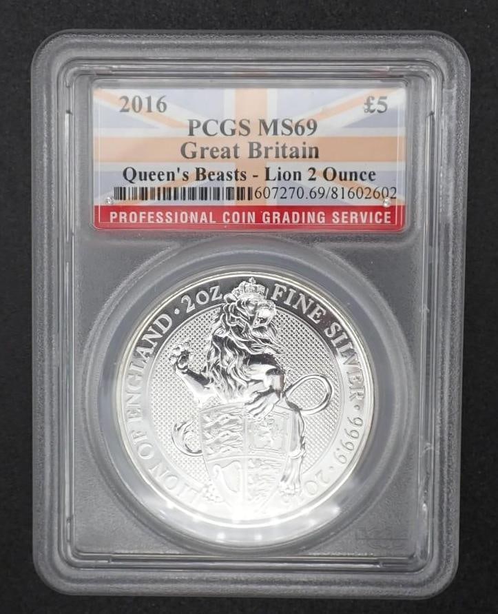 2016 Great Britain Queen's Beasts 2 Ounce .9999 Silver Lion (1 of 2)