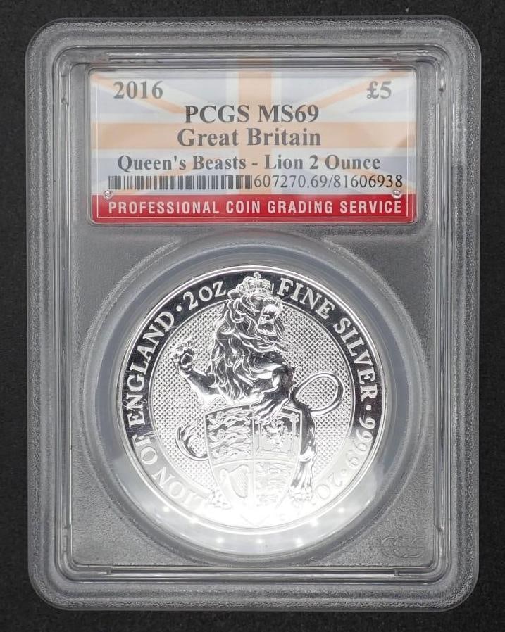 2016 Great Britain Queen's Beasts 2 Ounce .9999 Silver Lion (1 of 2)