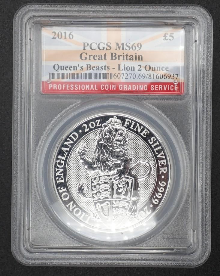 2016 Great Britain Queen's Beasts 2 Ounce .9999 Silver Lion (1 of 2)