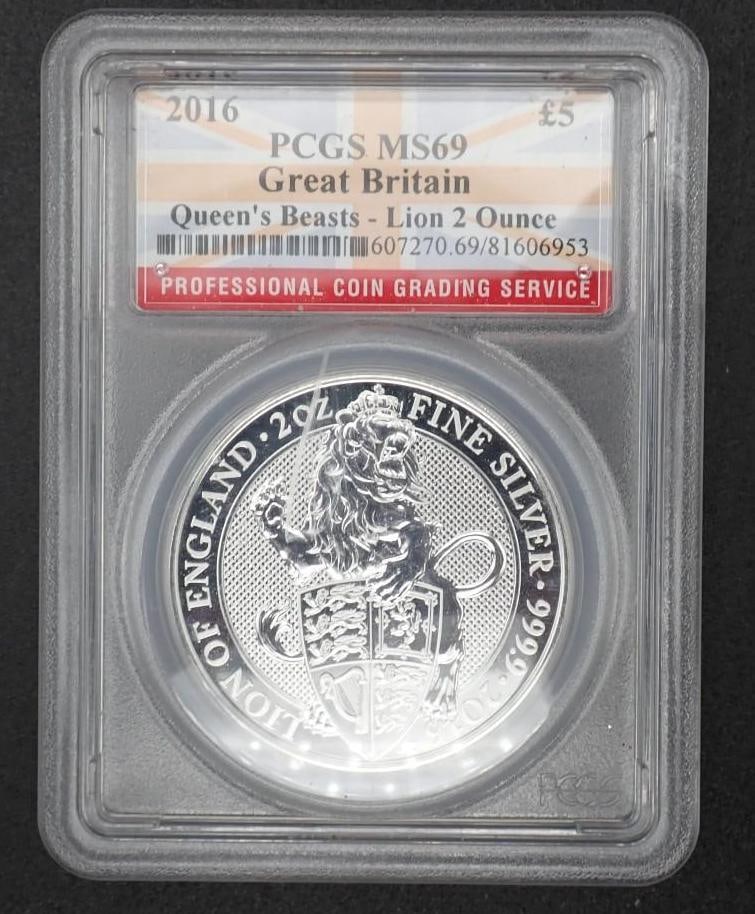 2016 Great Britain Queen's Beasts 2 Ounce .9999 Silver Lion (1 of 2)