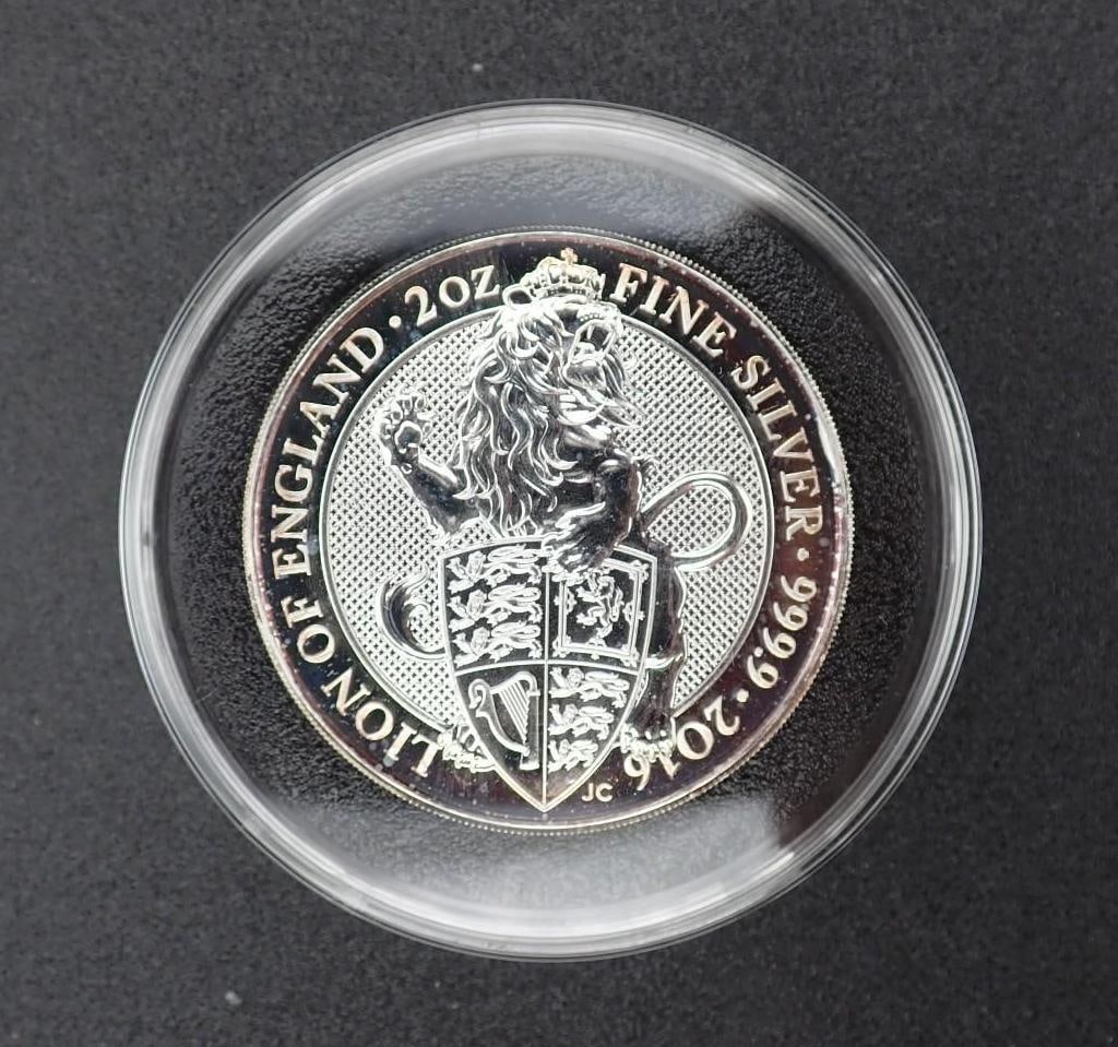 2016 Great Britain Queen's Beasts 2 Ounce .9999 Silver Lion - 2
