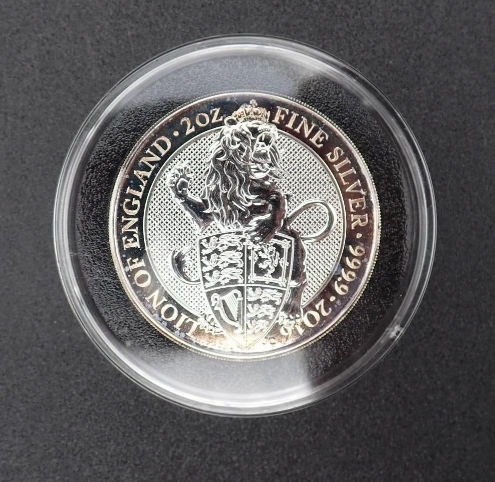2016 Great Britain Queen's Beasts 2 Ounce .9999 Silver Lion - 2