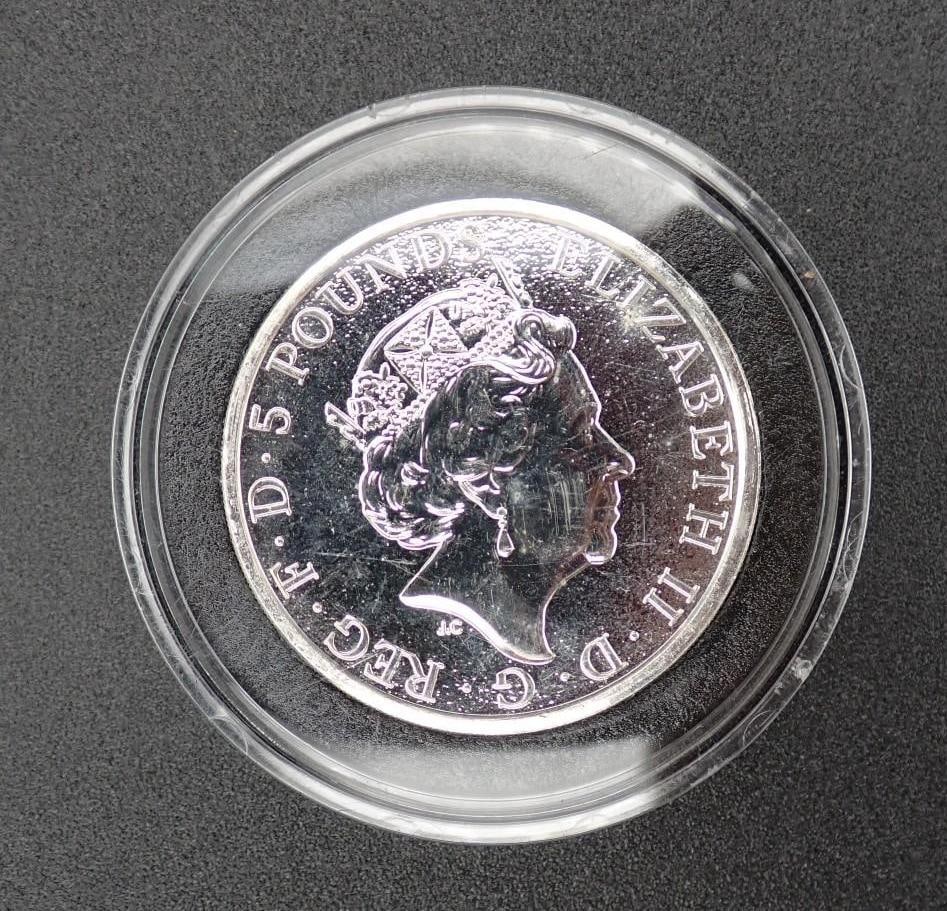 2017 Great Britain Queen's Beasts 2 Ounce .9999 Silver Red Dragon (1 of 2)