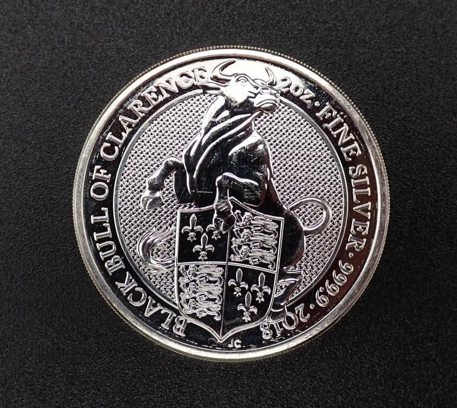 2018 Great Britain Queen's Beasts 2 Ounce .9999 Silver Bull - 2