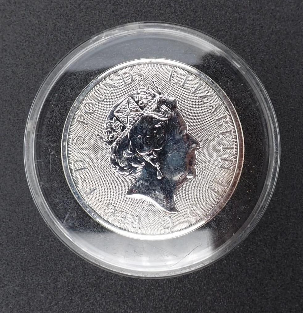 2019 Great Britain Queen's Beasts 2 Ounce .9999 Silver Falcon (1 of 2)