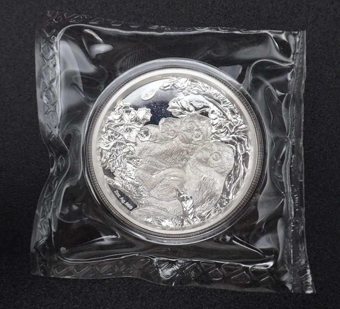 Cased 2016 China 2 Ounce .999 Silver High Relief Year of the Monkey Medal - 3