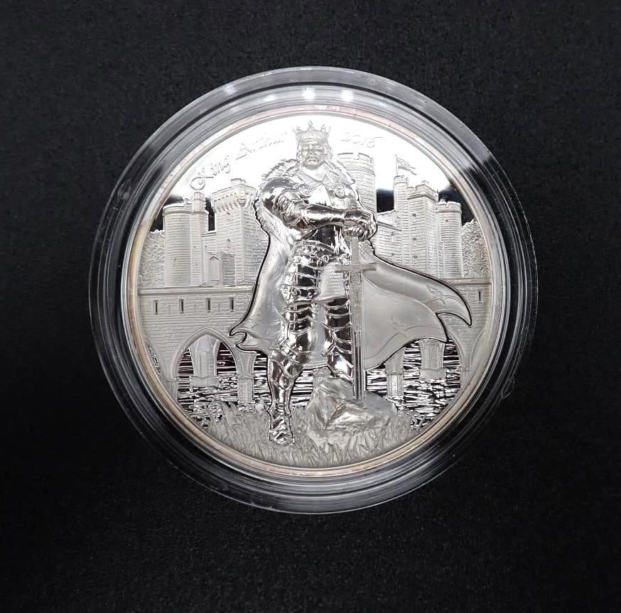 Cased 2015 Cook Islands King Arthur 2 Ounce .999 Silver Coin - 2