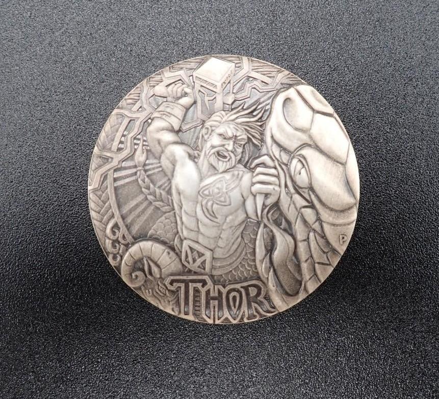 Cased 2016 Norse Gods Thor 2 Ounce .999 Silver Coin - 2