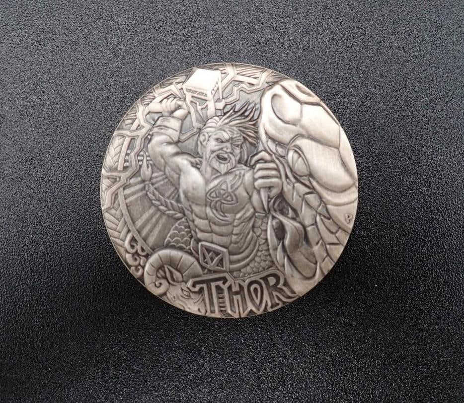 Cased 2016 Norse Gods Thor 2 Ounce .999 Silver Coin - 2