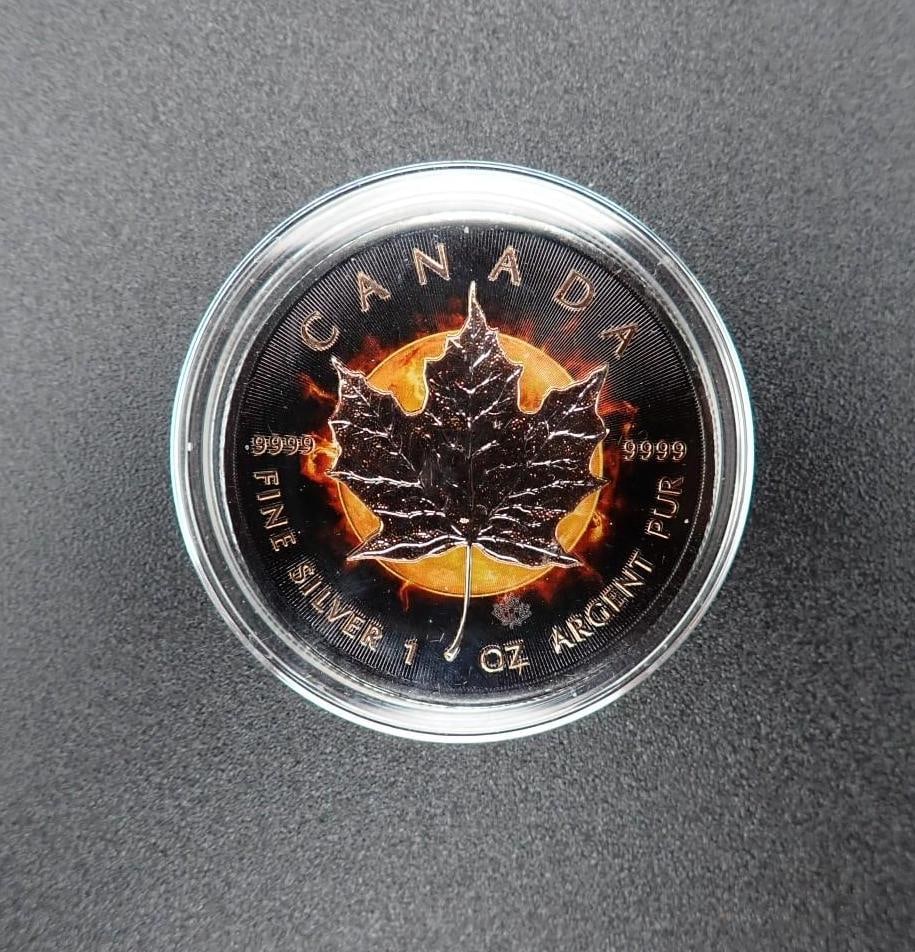 Cased 2016 Canada "Eclipse of the Sun" 1 Ounce .999 Silver Maple Leaf Coin - 2