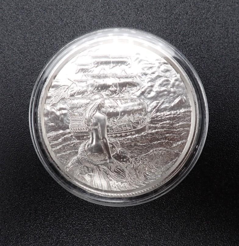 "No Prey No Pay" Privateer Mermaid 2 Ounce .999 Silver Medal - 2