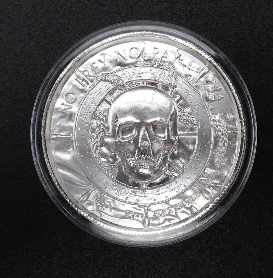 "No Prey No Pay" Privateer Mermaid 2 Ounce .999 Silver Medal: "No Prey No Pay" Privateer Mermaid 2 Ounce .999 Silver Medal -